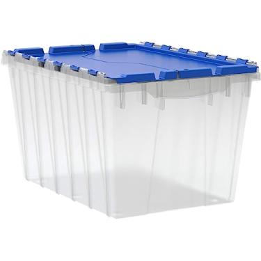 Imagem de Akro-Mils — Caixa de armazenamento de plástico com tampa anexada, semitransparente, 30,5 litros (54,5 x 38,5 x 30,5 cm)