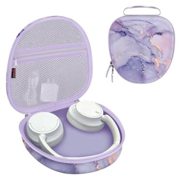 Imagem de FINTIE Capa rígida para fone de ouvido sem fio Sony WH-CH720N/ WH-CH710N/ WH-CH520/ WH-CH510/ WH-1000XM6/ WH-1000XM5/ WH-1000XM4/ WHXB910N – Capa protetora de viagem bolsa de armazenamento (mármore