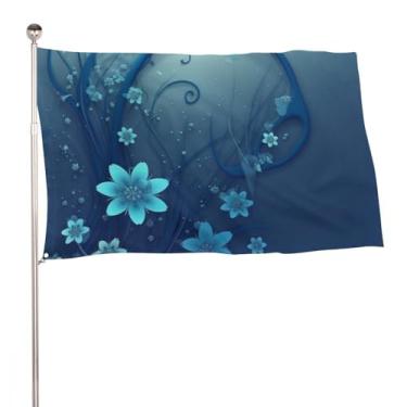 Imagem de Mini bandeira azul redemoinho de flores 61 x 89 cm bandeiras de jardim dupla face ao ar livre bandeiras de quintal de boas-vindas decoração para pátio varanda gramado