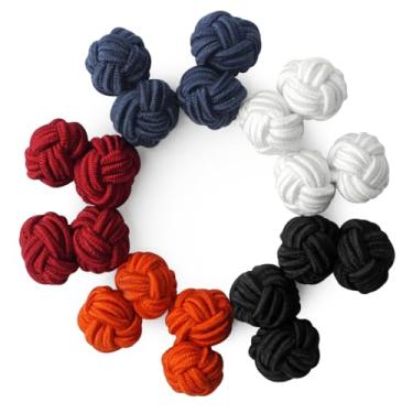 Imagem de Abotoaduras de tecido de seda HONEY BEAR, conjunto de 5 pares para presente de camiseta masculina