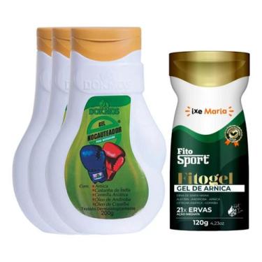Imagem de Kit 3 Gel Nocauteador Massageador Dokmos 200g + 1 Gel de Arnica Fitosp