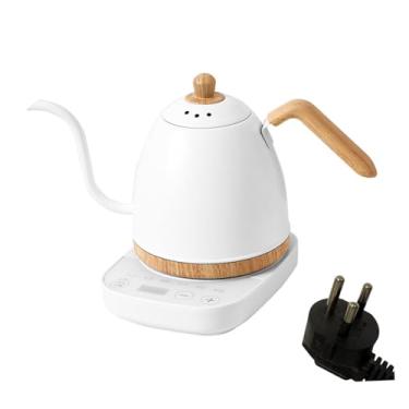 Imagem de Baoblaze Chaleira elétrica de pescoço de ganso multiuso para presente doméstico, caldeira de água quente de aço inoxidável, chaleira para amantes de cerveja, Grão de Madeira Branca