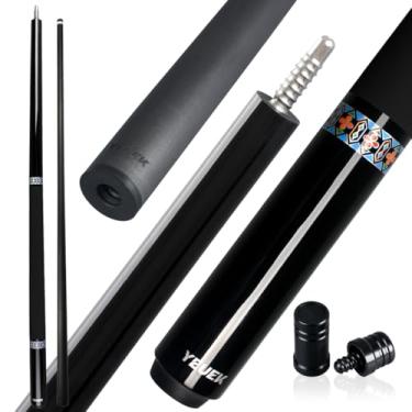 Imagem de YEUEK Bastão de taco de sinuca de fibra de carbono com ponta de 12,5 mm, varas de sinuca de baixa deflexão de bilhar com 3/8 x 8 pinos, bastão profissional de 147 cm 538 a 567 g
