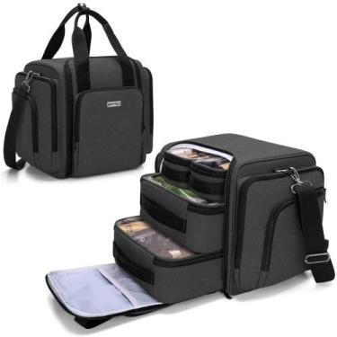Imagem de Bolsa de cosméticos BAFASO Travel Makeup com 4 bolsas removíveis preta