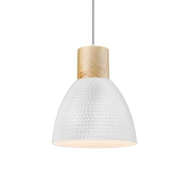 Imagem de ELYONA Luzes pendentes marteladas para ilha de cozinha, luminárias suspensas de madeira maciça, luminárias pendentes de metal industrial para bar, sala de jantar, quarto, escritório, branco moderno