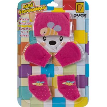 Imagem de Kit 3 peças Luva + Touca + Meia para Bebê Recém Nascido Fofurinha ABEL