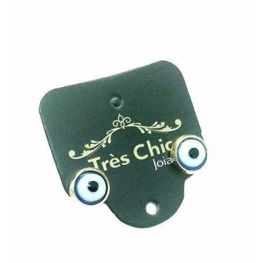 Imagem de Brincos Olho Grego Banho Ouro 18k 3136 - Très Chic Joias, Dourado