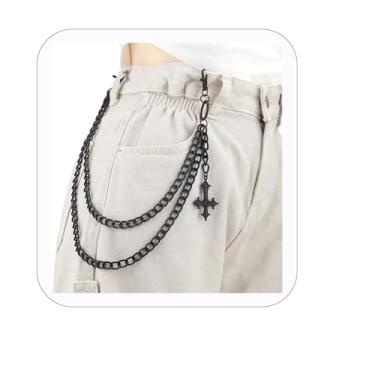 Imagem de Corrente de calça em camadas para homens e mulheres corrente punk hip hop acessórios de roupas vintage correntes jeans, standard, Alumínio, Sem Pedra Preciosa