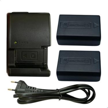 Imagem de Kit 2 Baterias NP FW50 com 1 carregador bivolt Para Câmeras Sony Alpha