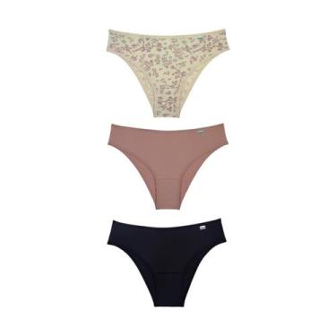 Imagem de Kit com 3 Calcinhas Tanga Biquini Microfibra DelRio Adulto, GG, K143, 