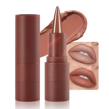 Imagem de AMY'S DIARY Delineador labial fosco para maquiagem, lápis labial fosco com ponta de precisão, longa duração até 24 horas, delineador labial fosco à prova de manchas à prova de manchas à prova d'água