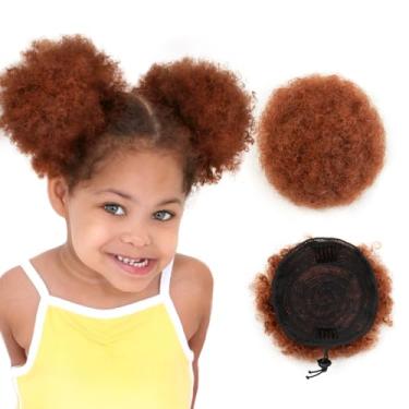 Imagem de Boymia Afro Puff Cordão Rabo de Cavalo #30 Vermelho Cobre 100% Cabelo Humano 100% Cabelo Curto Crespo Curto Extensão de Coque Melhorando Sua Beleza e Juventude Cabelo Encaracolado Crespo