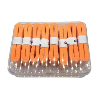Imagem de RNXRZANK Fita Adesiva para Raquete de Badminton, 8 Peças, Antiderrapante, Faixa de Suor, Macio, Alto Desempenho, Envoltório para Cabo, para Raquete de, Laranja