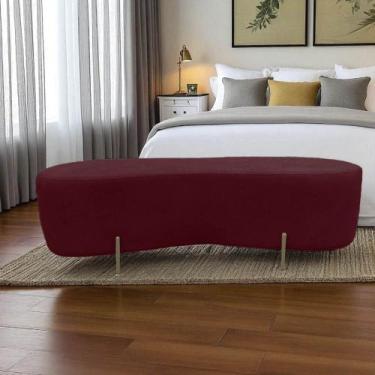 Imagem de Puff Decorativo Alana Suede Marsala - Mazzero Decor