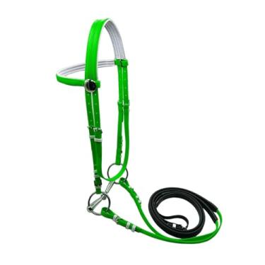 Imagem de Aymzbd Rédea de Cavalo com Cabresto, Coleira de Cabeça, Corda de Equitação, Correia de Enquete para Aulas, Percurso, Adestramento, Treinamento em Arena, 135mm