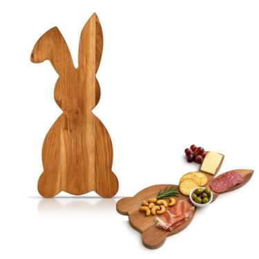 Imagem de Aurah Tábua de corte de madeira de acácia para preparação e servir refeições na cozinha - bloco de açougueiro de madeira, carne, pizza, legumes, tábua de cortar frutas e queijo - 38 x 18 cm