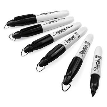 Imagem de Sharpie Mini Marcador Permanente – Ponta Bala – Ponta Fina – Preto – Pacote com 6