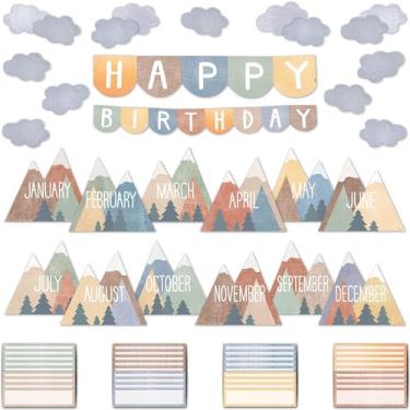 Imagem de Teacher Created Resources Moving Mountains Happy Birthday Mini quadro de avisos