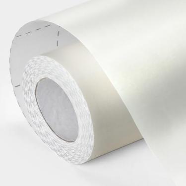 Imagem de Papel de embrulho branco metálico, 43 x 10 m, branco fosco, cor sólida, rolo de papel de embrulho perfeito para aniversário, Natal, chá de bebê, casamento, dia dos namorados, convites DIY, artes e