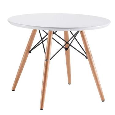 Imagem de Mesa Flórida Infantil Tampo MDF Branco Base Madeira 60cm - 76597 - Sun