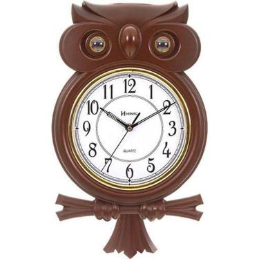 Imagem de Relógio Parede Coruja Pêndulo Musical Herweg 530006-84