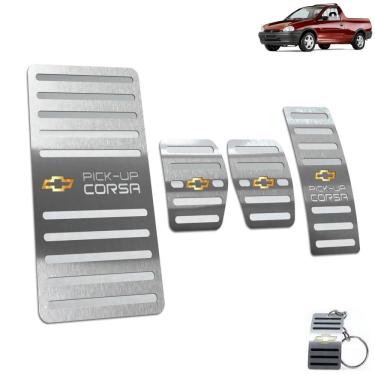 Imagem de Kit Pedaleira + Descanso Chevrolet Pick-Up Corsa Aço Inox