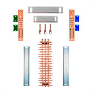 Imagem de Kit Barramento Trifásico 100A para 38 Circuitos - Zathura