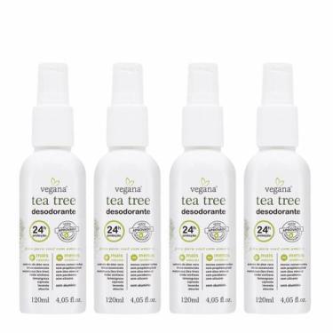 Imagem de Kit 4 Desodorante Spray Natural Tea Tree Vegana 120ml