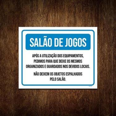 Imagem de Placa Condomínio Salão De Jogos Equipamentos 36X46