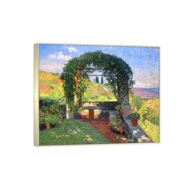 Imagem de Impressão em tela famosa pintura - paisagem paisagem paisagem nº 7-pôster moldura prata para decoração de casa 70 x 85 cm 27 x 33 pol