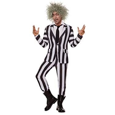 Imagem de Spirit Halloween Beetlejuice Fantasia adulta Beetlejuice | Oficialmente licenciada | Fantasia de TV e filmes, Multicolorido., ADULT XXL