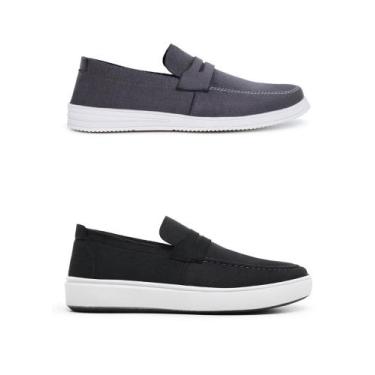 Imagem de Kit 2 Sapato Social Masculino Loafer Mocassim Oxford Tendencia Casual 