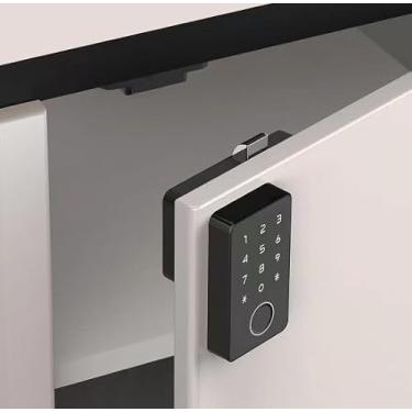 Imagem de Fechadura de gaveta de impressão digital inteligente Tuya/Smart Life APP Bluetooth sensor eletrônico sem chave com 10 peças 13,56 MHz IC cartão misto, suporta APP/senha/cartão IC/desbloqueio de
