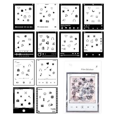 Imagem de HIYQIN 12 peças de adesivos de borda de foto compatíveis com Polaroid Now/Now+/Onestep2 filme de câmera instantânea, adesivos decorativos de imagens para filme i-Type/600/SX-70 - Série Social