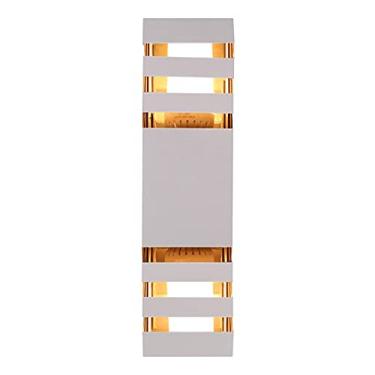 Imagem de Arandela moderna, luminária de parede LED moderna à prova d'água para cima e para baixo, luminária de parede de alumínio cuboide, lâmpada de parede de cabeça dupla, soquete E27 externo de 85