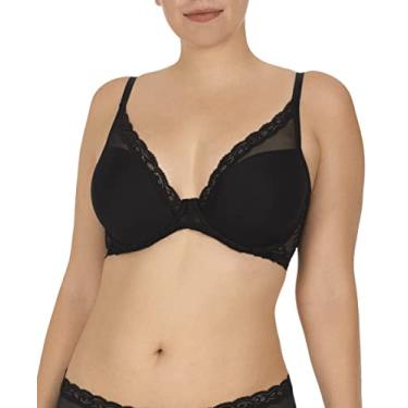 Imagem de Natori Sutiã feminino de renda com penas, Preto, 34D