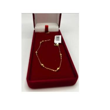 Imagem de Pulseira Bolinha Bebê Infantil Ouro18k 14,5cm  Linda - virtuale