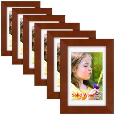 Imagem de Porta-retratos RR ROUND RICH DESIGN 10x15cm, madeira natural, pacote c