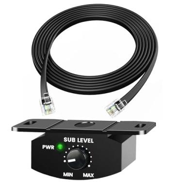 Imagem de Botão de controle de graves, amplificador remoto, substituição, controle de baixo, áudio automotivo ajustável com cabo de extensão de 6 pinos para subwoofer - cabo de 4 m