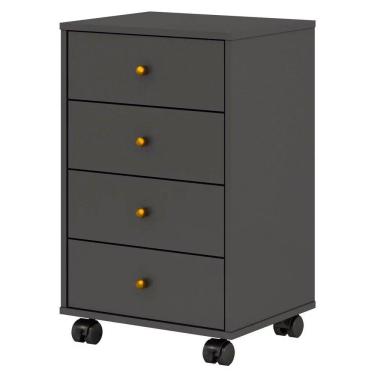 Imagem de Mesa de Cabeceira Presence 4 Gavetas Grafito Demóbile - SSX Multicoisas