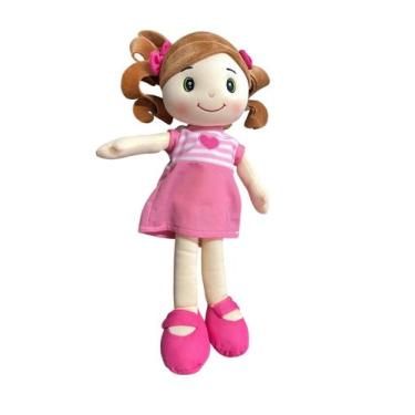Imagem de Boneca de Pelúcia Com Vestido - Rosa - UNIK