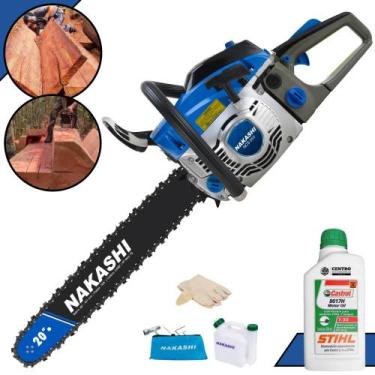 Imagem de Motosserra Nakashi NCS550 À Gasolina 54,6cc Alta Potência e Rotação Co