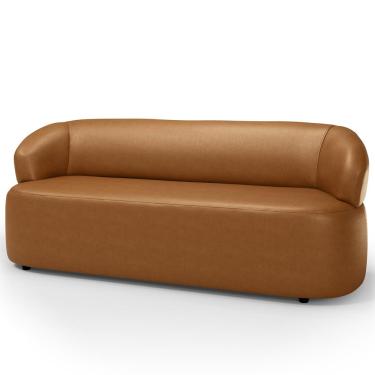Imagem de Sofá 3 Lugares Orgânico Sala de Estar Living 170cm Carmen F04 Couríssimo Caramelo - Lyam Decor