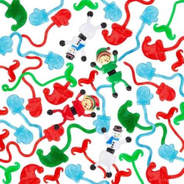 Imagem de Conjunto de brinquedos pegajosos POPLAY Christmas 60 unidades para fes