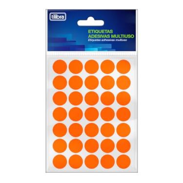 Imagem de Tilibra - Etiqueta Adesiva Multiuso 19mm Laranja Fluor 6 folhas 210 Unidades