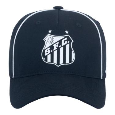 Imagem de Boné Santos Silk Infantil Licenciado Sportcom  Preto Branco-Masculino