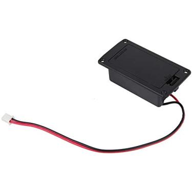 Imagem de Domary Caixa de Capa de Bateria de Guitarra, Suporte 9v, Captador Ativo, Substituição de Plástico Preto, Instrumento de Baixo