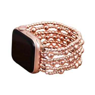 Imagem de Cape Diablo Pulseira feminina compatível com relógio Apple - pulseira de pedra preciosa feita à mão - 49 mm, 46 mm, 45 mm, 44 mm, 42 mm, 41 mm, 40 mm, 38 mm, pequeno, serve para pulsos de 14,5 a 16,8