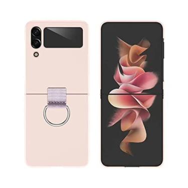 Imagem de Para Samsung Galaxy Z Flip 3 5G Case ZFlip3 Flip4 3 Fundas Anel de Dedo Matte Phone Cover para Galaxy Z Flip 4 3 Cases, Rosa, Para Z Flip 3