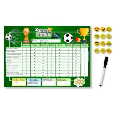 Imagem de Quadro de Incentivo Infantil Magnético Tema Futebol – Rotina Educativa Opfy A4